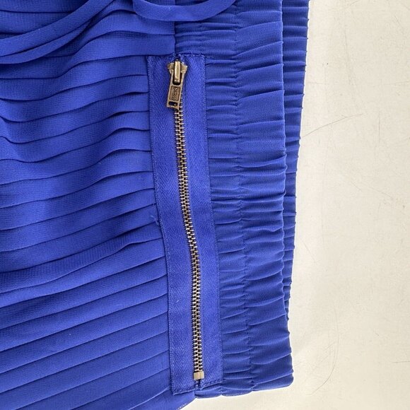Worthington Petite PXL Royal Blue Pleated Maxi Skirt Drawstring & Zipper Cobalt - Picture 12 of 14